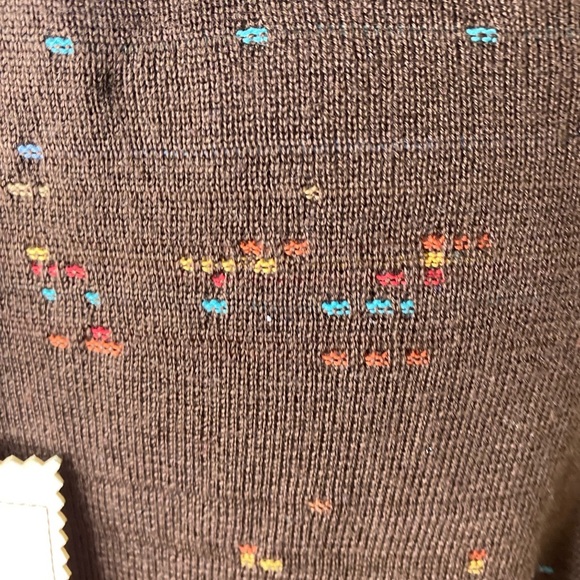 NWT AINSLEY Brown Wool V-Neck Sweater - Picture 3 of 7